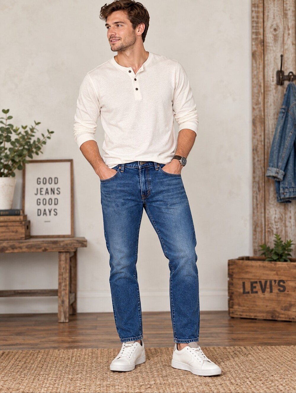 Levi's 512 Jeans Slim Taper Blue Dark Wash Denim Stretch Business Casual Preppy